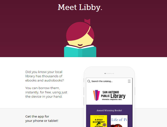important things users want from a library: A good range of books. Example: Libby ebook reader