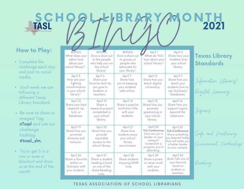 School Library Month Bingo Card 2021 (3)