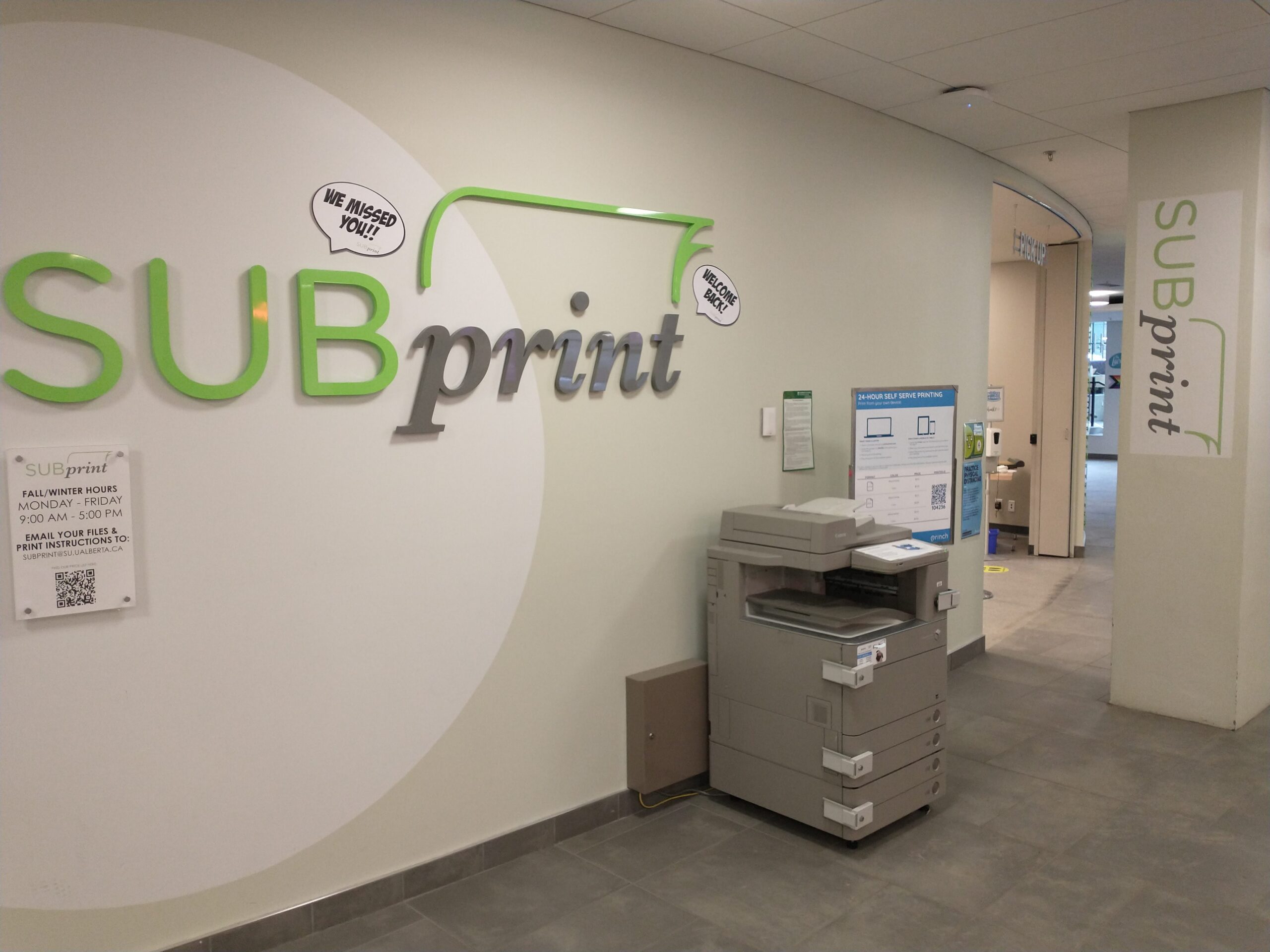 SUBprint printer with the Princh print guide poster beside it for their users to use.